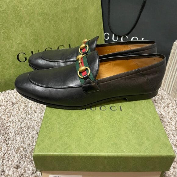Gucci Men’s Horsebit Leather Loafers with Web main image 4